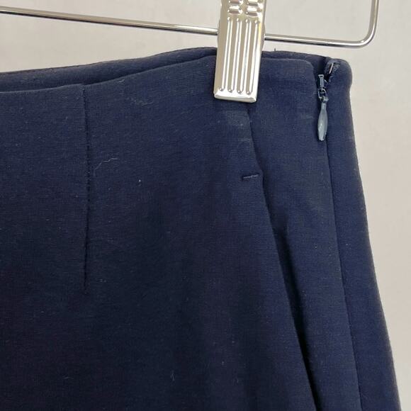 THEORY Vielio Fixture Ponte Pants Flat Front Side Zip Cropped Navy Blue Size 0 - Picture 5 of 10